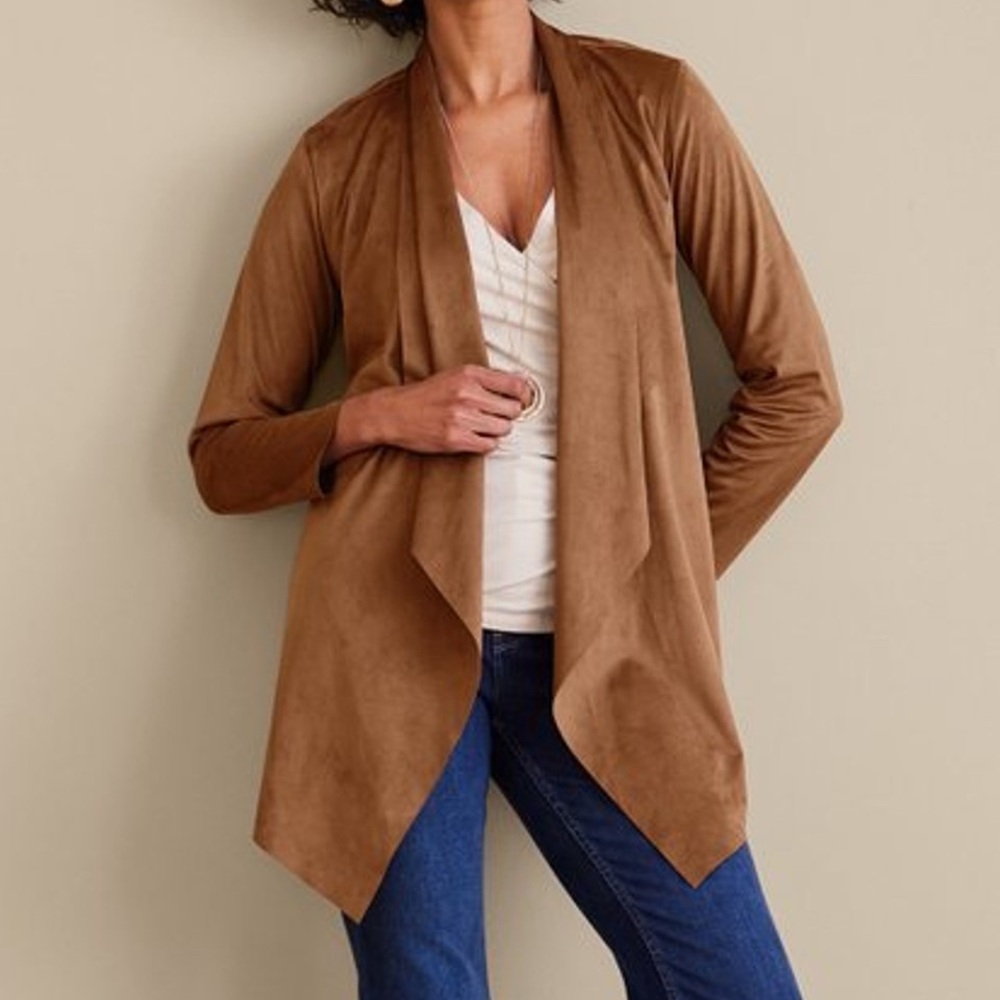 Soft Surroundings Shape Drape Suede Jacket